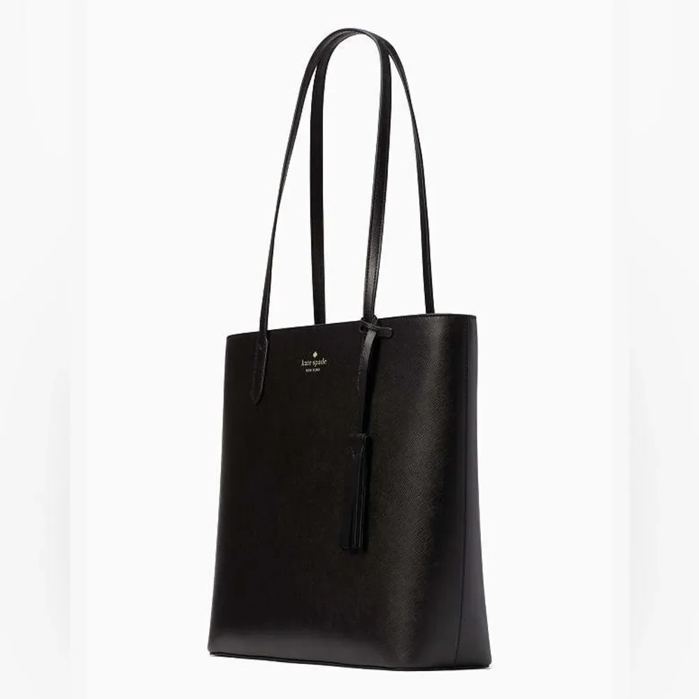 New! Kate Spade Jana Black Saffiano Leather Medium Tote NWT MSRP Retail $359